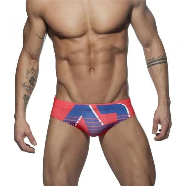 Men Abstract Sporty Swim Briefs