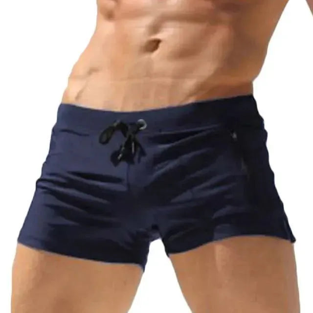 Men Black Minimalist Sporty Swim Shorts