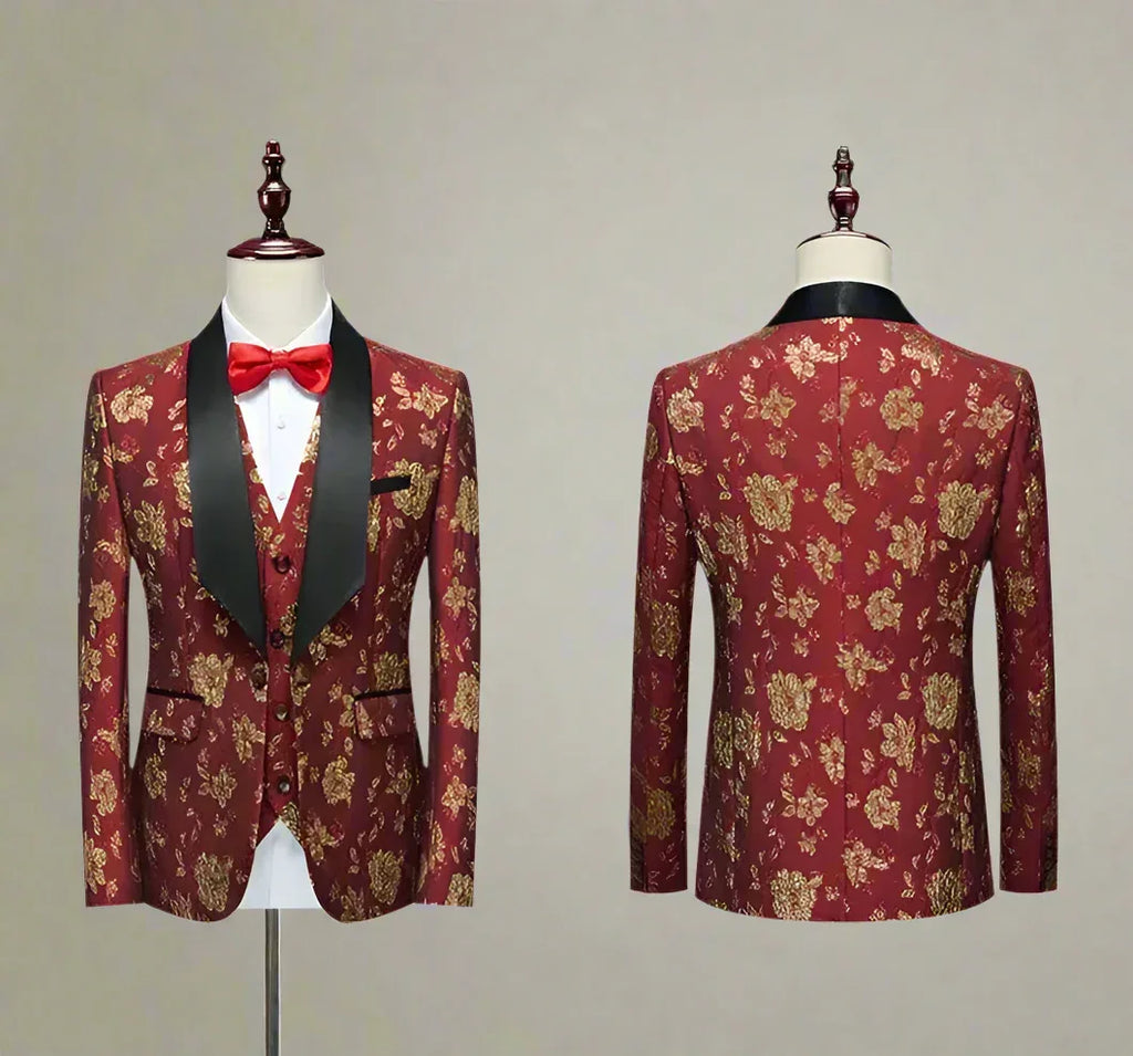 Ricardo Floral Tuxedo Suit - Three Piece Suit - Tuxedo Suit - LeStyleParfait