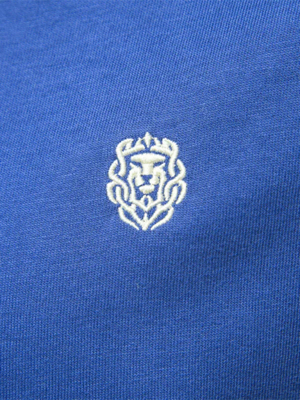 Men Blue V Neck Zipper Tshirt-Men T-Shirt-LeStyleParfait