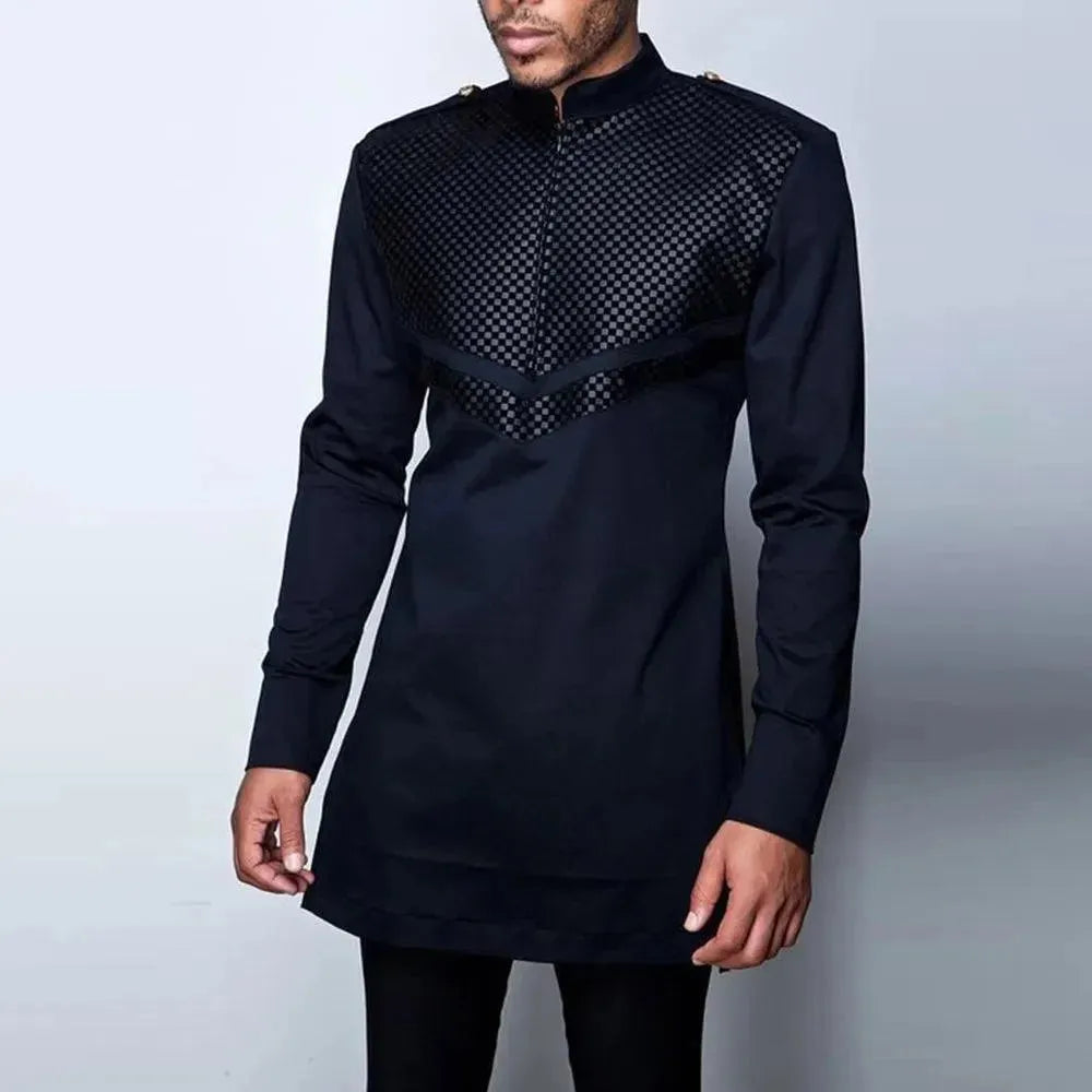 Men Bold African Formal Two-Piece Set - Colorblock Pants Two-Piece Set - LeStyleParfait