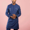 Men Bold Cotton Floral Two-Piece Set - Floral Trousers Two-Piece Set - LeStyleParfait