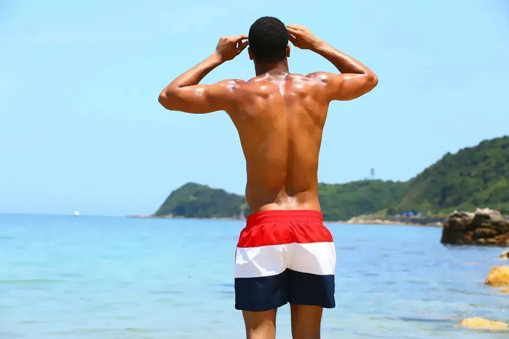 Men Colorblock Sporty Swim Shorts