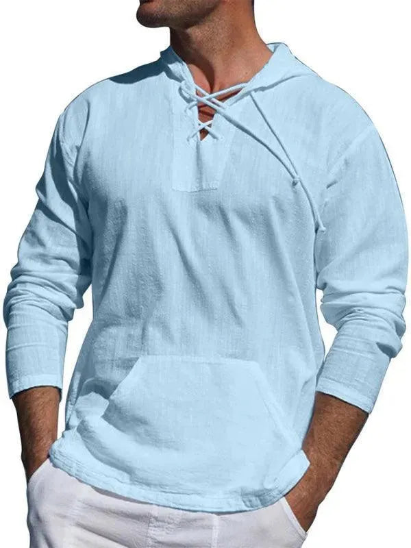 Men Cross Straps Hooded Top-Men Hoodie-LeStyleParfait