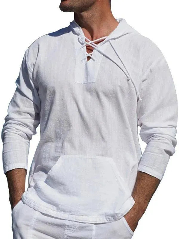Men Cross Straps Hooded Top-Men Hoodie-LeStyleParfait