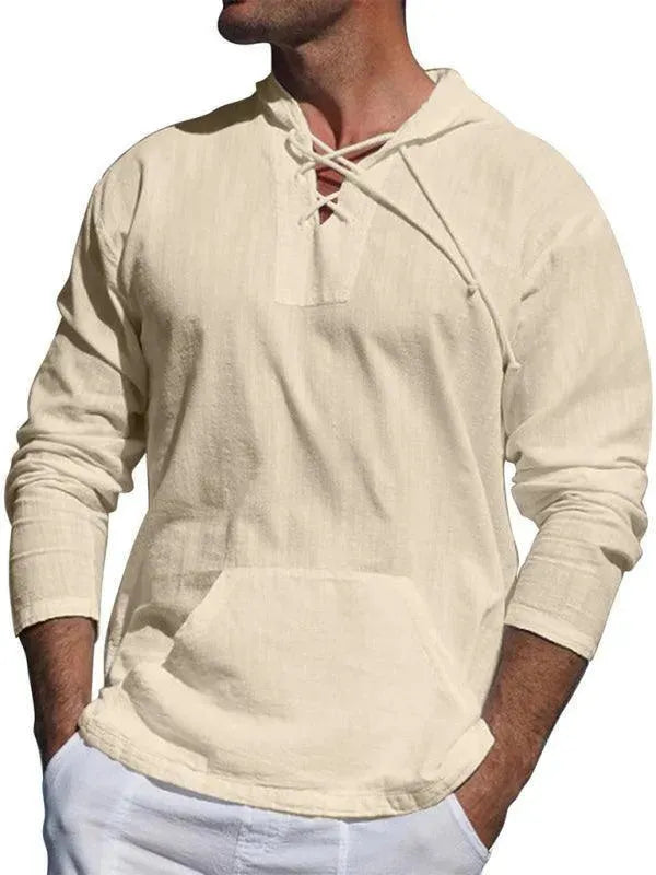 Men Cross Straps Hooded Top-Men Hoodie-LeStyleParfait