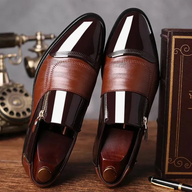 Men Dress Shoes - Zipper Formal Shoes