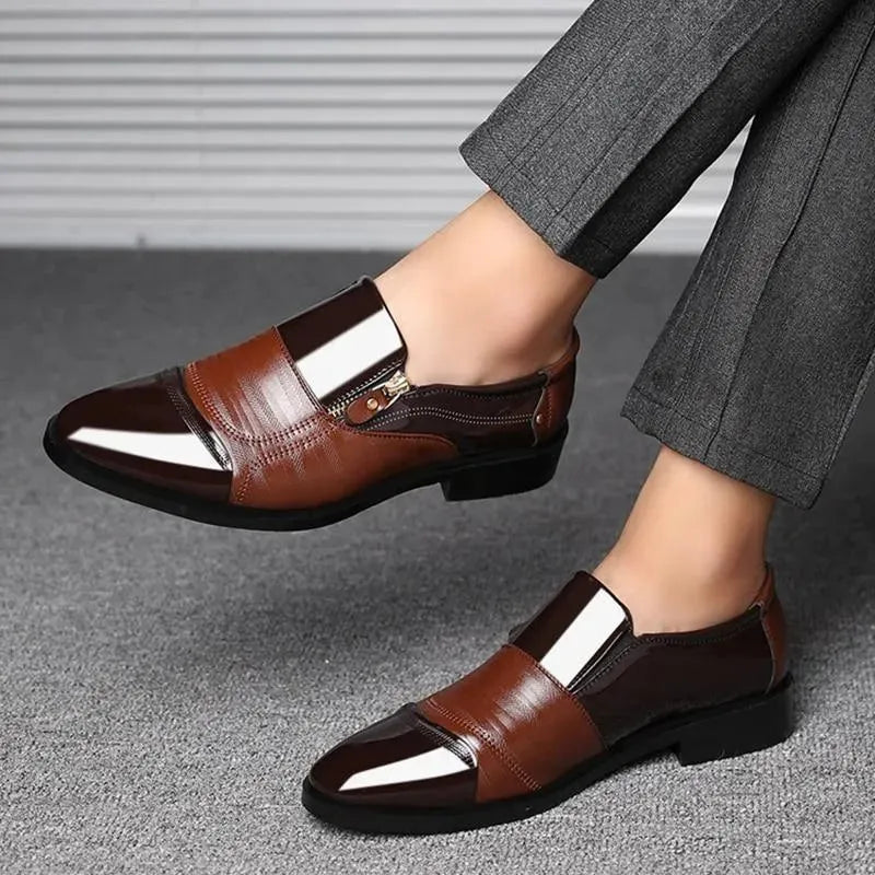 Men Dress Shoes - Zipper Formal Shoes