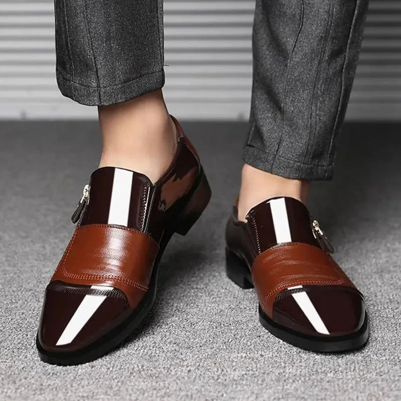 Men Dress Shoes - Zipper Formal Shoes