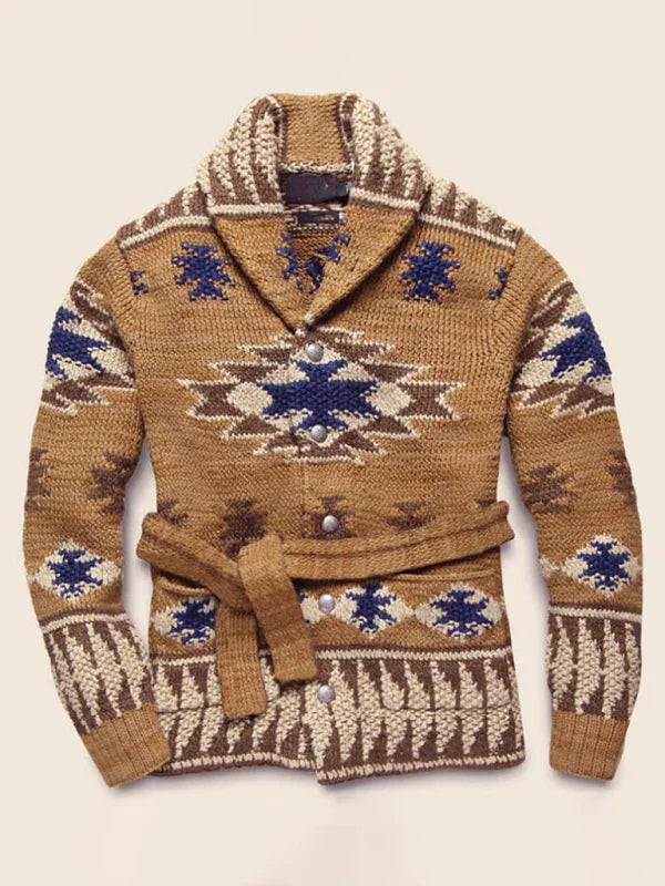 Men Folk Pattern Cardigan Sweater Casual-Men's Sweater-LeStyleParfait