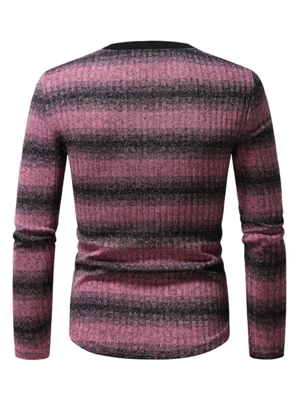 Men Gradient Long Sleeve Casual Tshirt-Men T-Shirt-LeStyleParfait