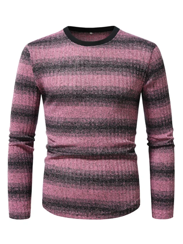 Men Gradient Long Sleeve Casual Tshirt-Men T-Shirt-LeStyleParfait
