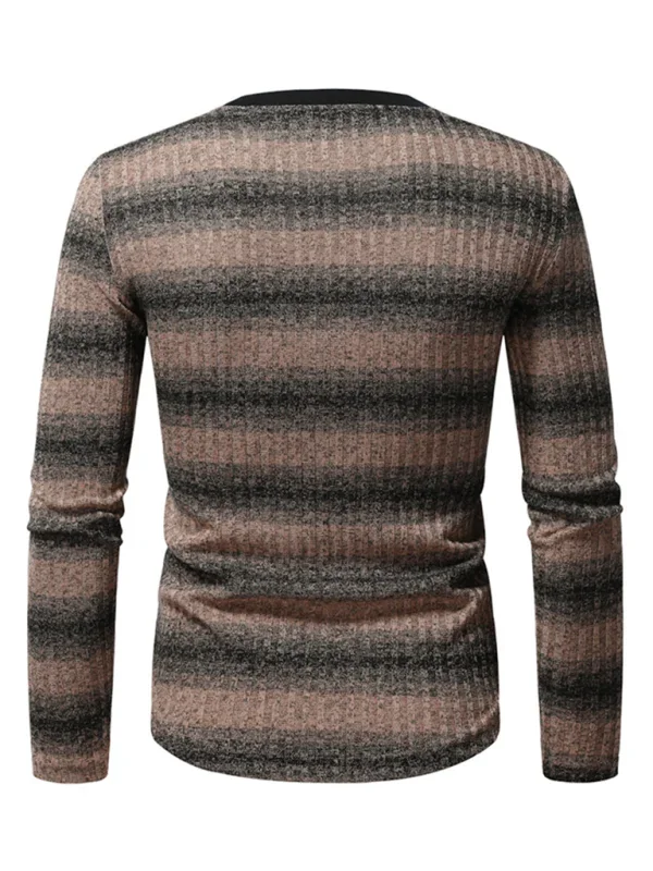 Men Gradient Long Sleeve Casual Tshirt-Men T-Shirt-LeStyleParfait