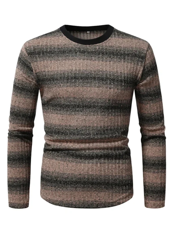 Men Gradient Long Sleeve Casual Tshirt-Men T-Shirt-LeStyleParfait