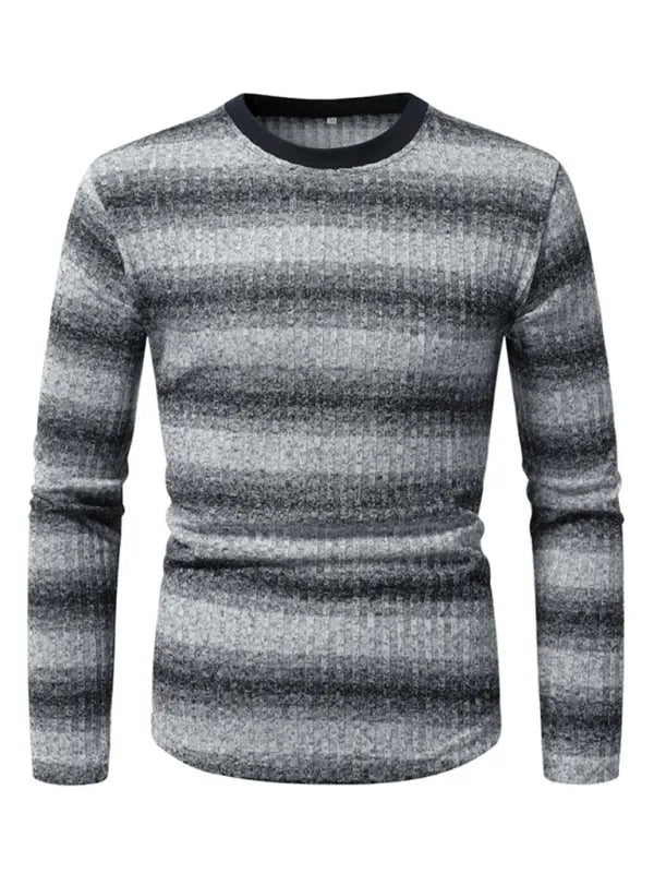 Men Gradient Long Sleeve Casual Tshirt-Men T-Shirt-LeStyleParfait