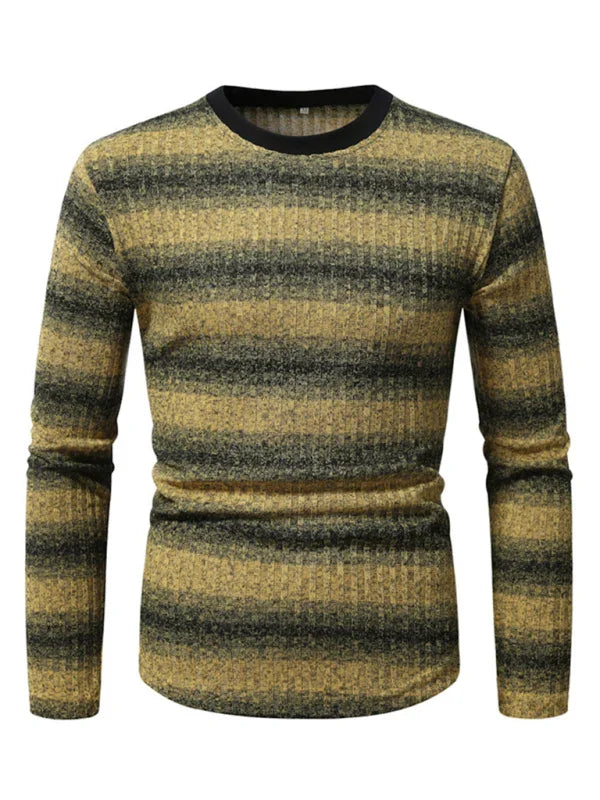 Men Gradient Long Sleeve Casual Tshirt-Men T-Shirt-LeStyleParfait