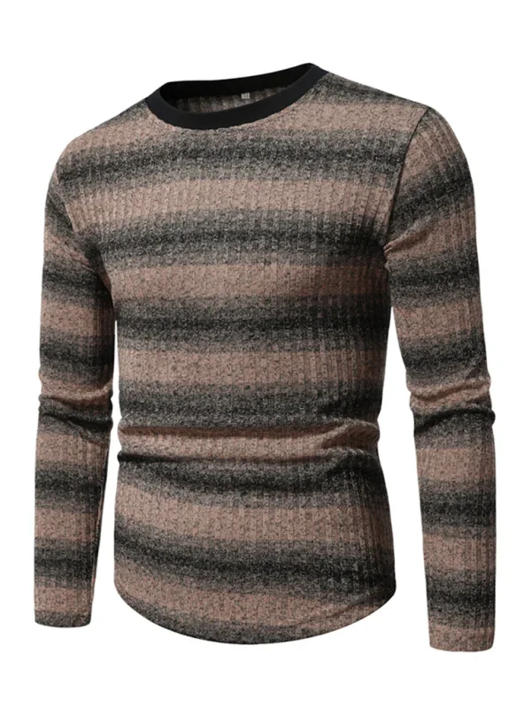 Men Gradient Long Sleeve Casual Tshirt-Men T-Shirt-LeStyleParfait