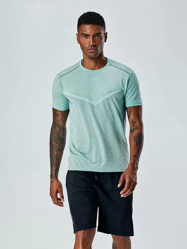 Men Green Performance Sports Tshirt-Men T-Shirt-LeStyleParfait