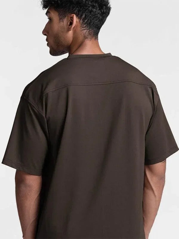 Men Green Relaxed Crew Neck Tshirt-Men T-Shirt-LeStyleParfait