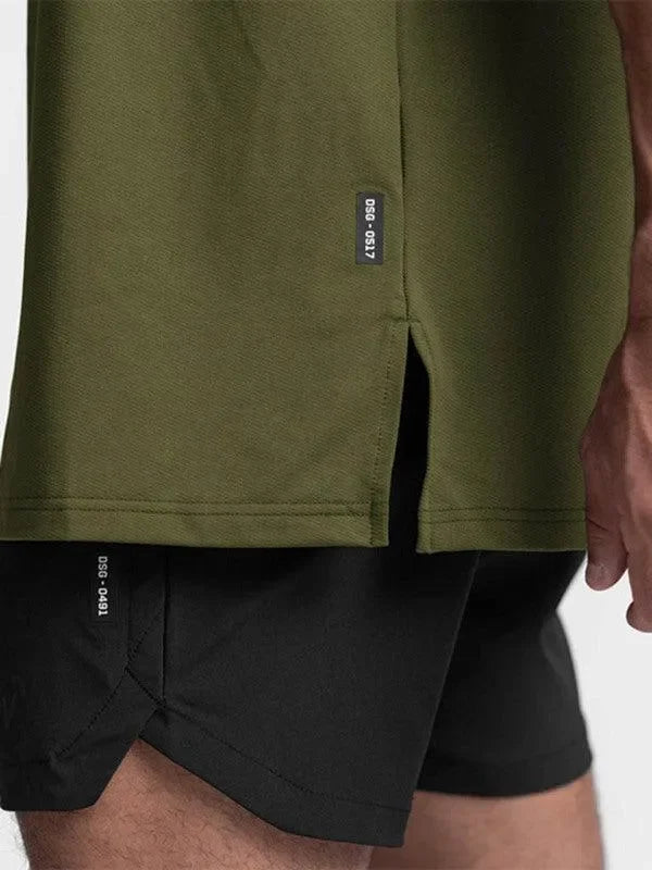 Men Green Relaxed Crew Neck Tshirt-Men T-Shirt-LeStyleParfait