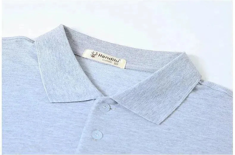 Men Long Sleeved Polo Shirt Cotton-Polo Shirt-LeStyleParfait