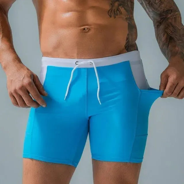 Men Navy Blue Swim Shorts