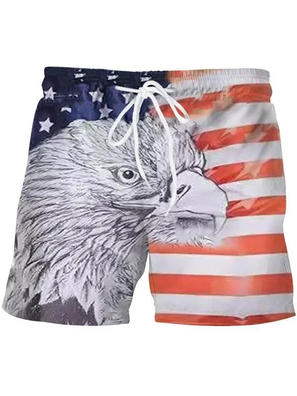 Men Patriotic Swim Shorts