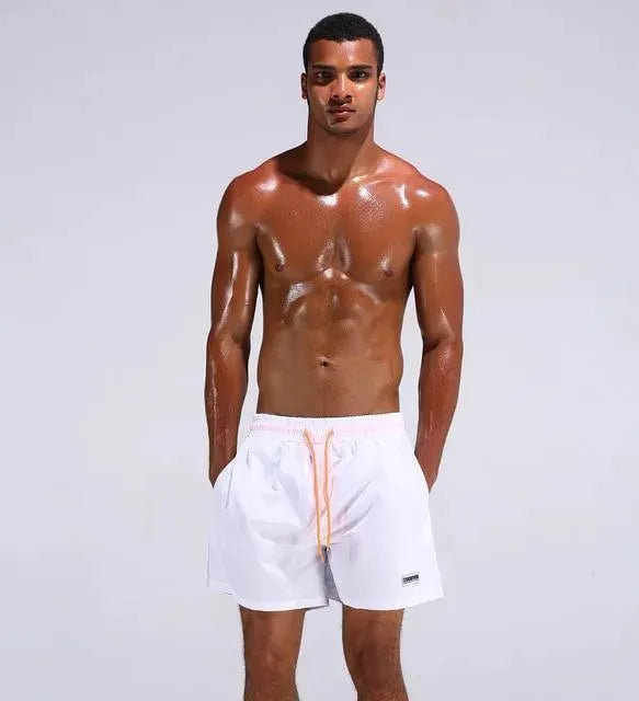 Men Pink Adjustable Swim Shorts fashion image