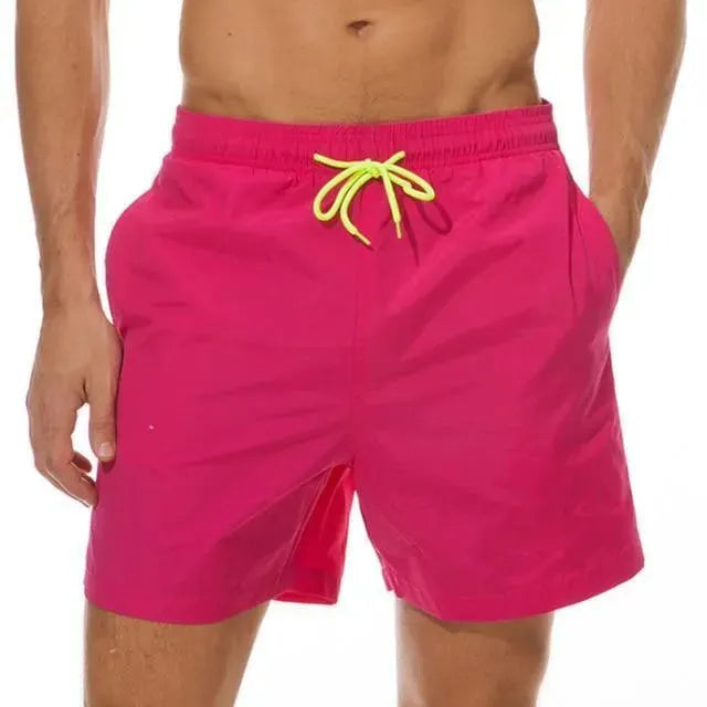 Men Pink Sporty Swim Shorts