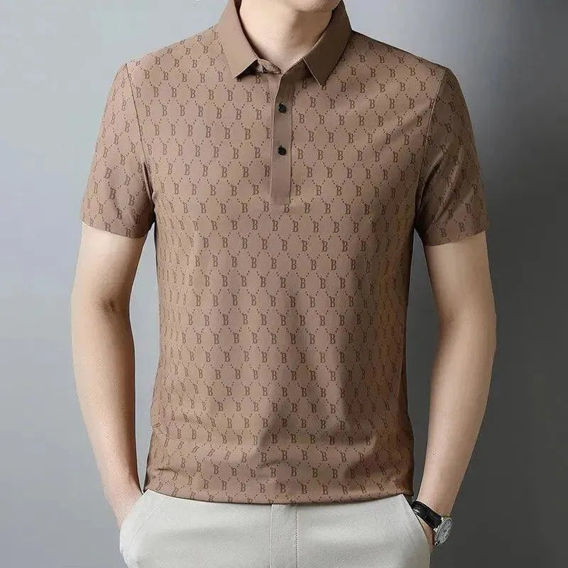 Men Printed Polo Shirt - Short Sleeved-Polo Shirt-LeStyleParfait