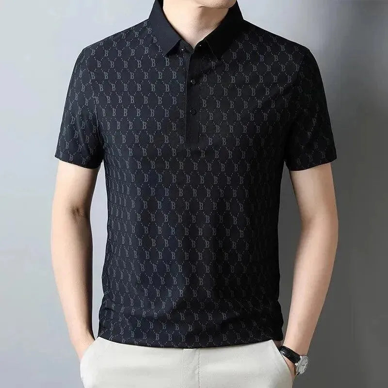 Men Printed Polo Shirt - Short Sleeved-Polo Shirt-LeStyleParfait