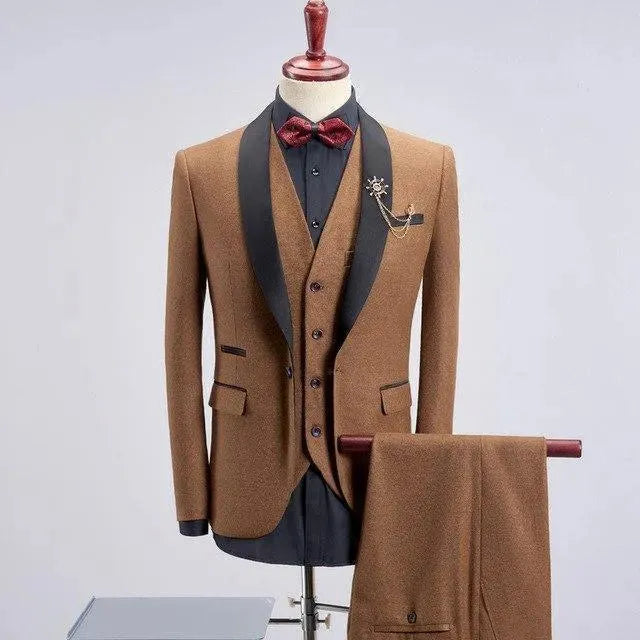Cowell Tuxedo Wedding Suit, Shawl Collar - Tuxedo Suit - LeStyleParfait