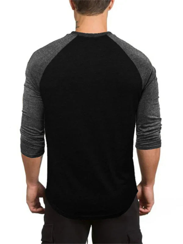 Men Raglan Sleeve Three Quarter Tshirt-Men T-Shirt-LeStyleParfait