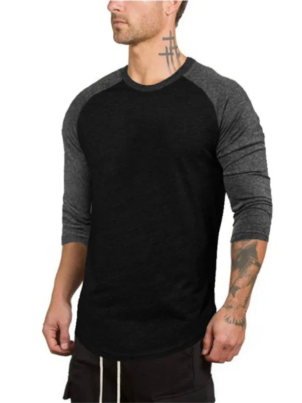 Men Raglan Sleeve Three Quarter Tshirt-Men T-Shirt-LeStyleParfait