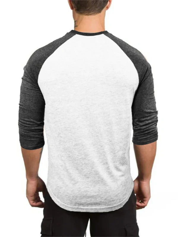 Men Raglan Sleeve Three Quarter Tshirt-Men T-Shirt-LeStyleParfait