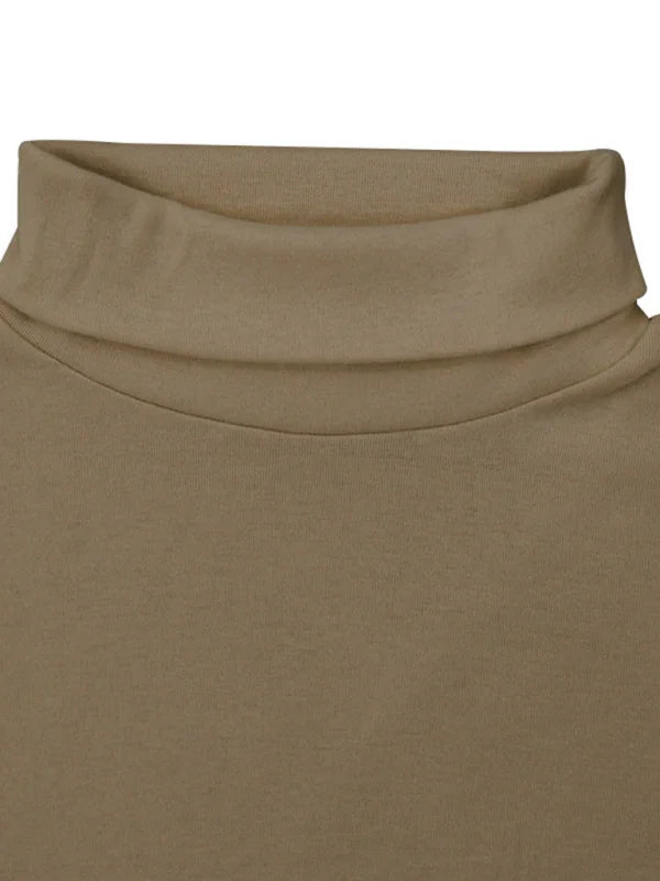 Men Red Turtleneck Long Sleeve Tshirt-Men T-Shirt-LeStyleParfait