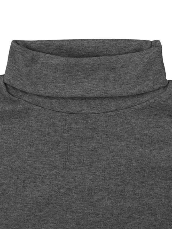 Men Red Turtleneck Long Sleeve Tshirt-Men T-Shirt-LeStyleParfait