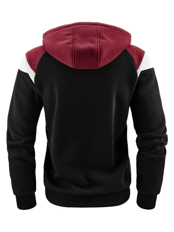 Men Regular Colorblock Hoodie Essential Style-Men Hoodie-LeStyleParfait