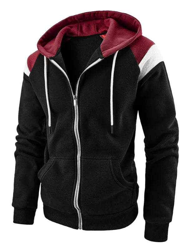 Men Regular Colorblock Hoodie Essential Style-Men Hoodie-LeStyleParfait