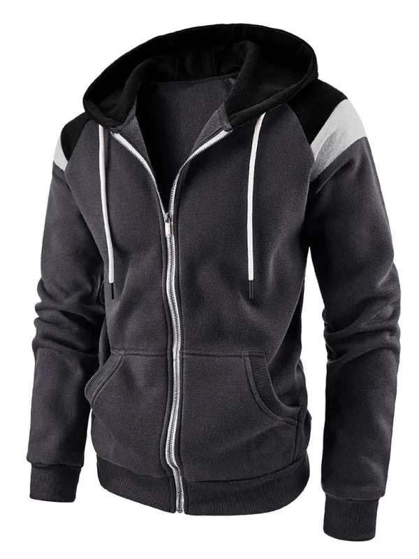 Men Regular Colorblock Hoodie Essential Style-Men Hoodie-LeStyleParfait