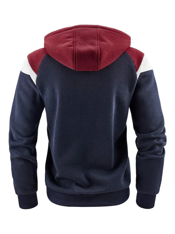 Men Regular Colorblock Hoodie Essential Style-Men Hoodie-LeStyleParfait