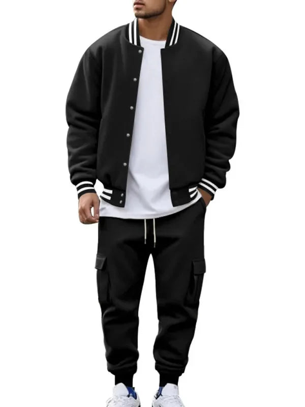Men Relaxed Fleece Casual Jogger Set - Casual Joggers Set - LeStyleParfait
