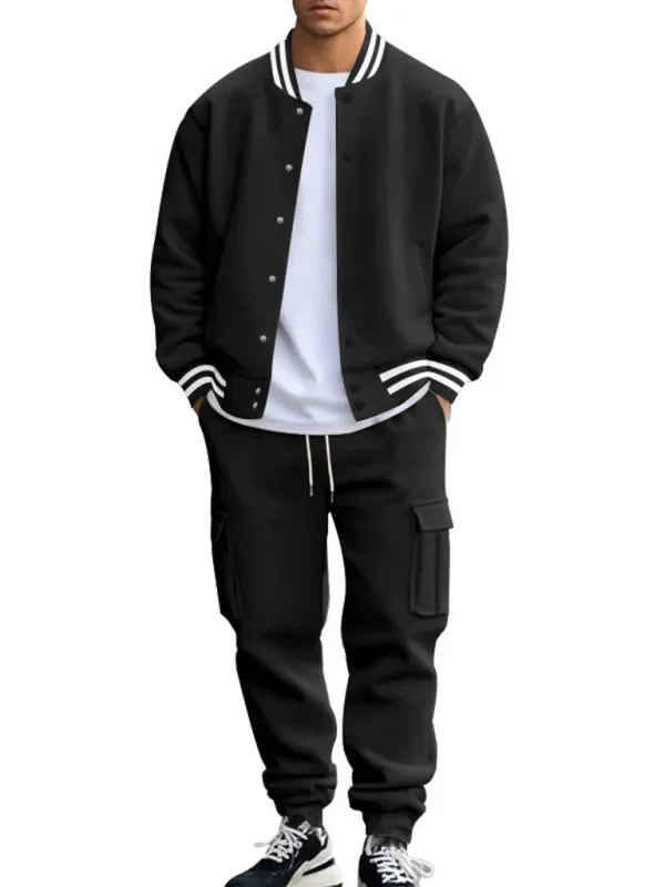Men Relaxed Fleece Casual Jogger Set - Casual Joggers Set - LeStyleParfait