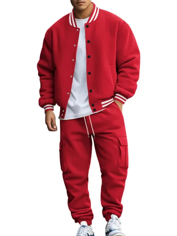 Men Relaxed Fleece Casual Jogger Set - Casual Joggers Set - LeStyleParfait