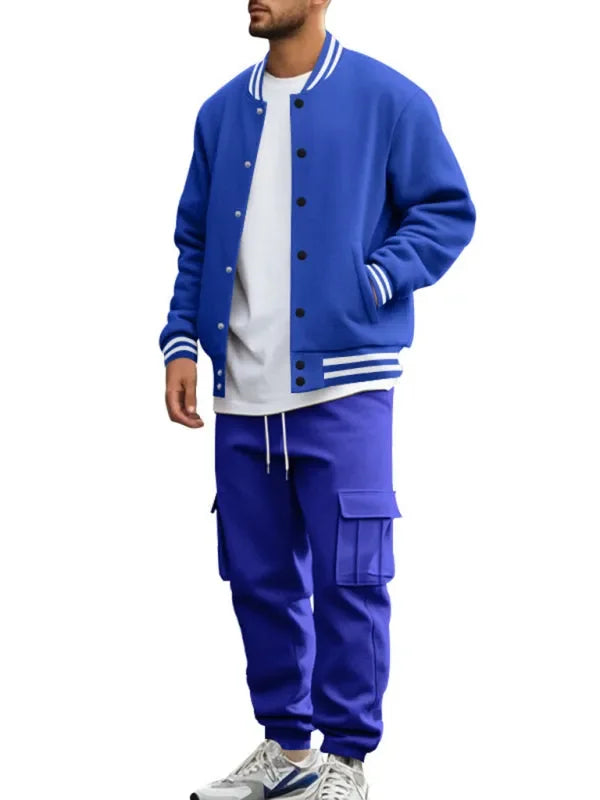 Men Relaxed Fleece Casual Jogger Set - Casual Joggers Set - LeStyleParfait
