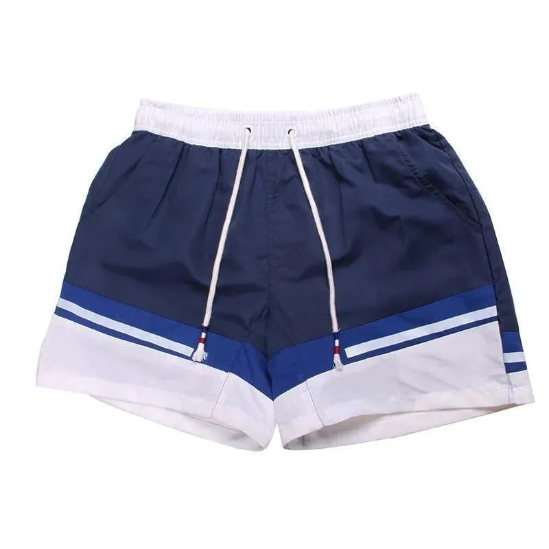 Men Retro Colorblock Swim Shorts