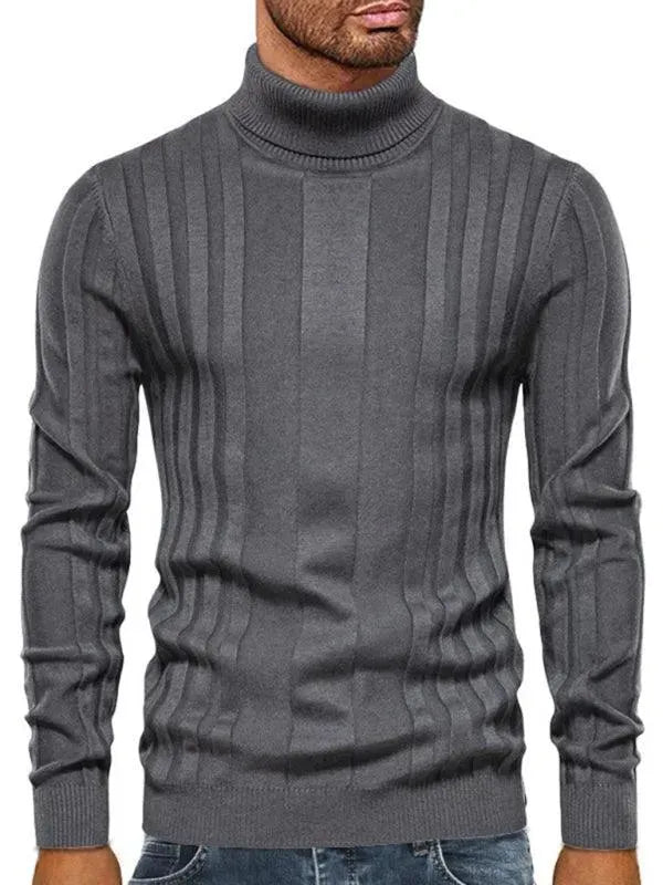 Men’s Casual Turtleneck Pullover Sweater – Knit