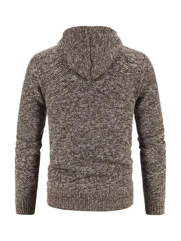 Men’s Hooded Zip Cardigan Sweater – Full Zip with Pockets