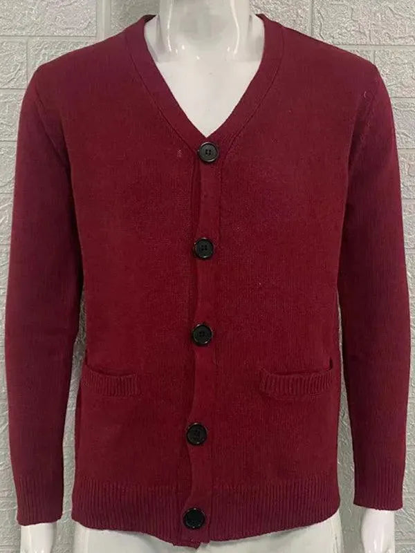 Men’s Lightweight V-Neck Cardigan Sweater – Button