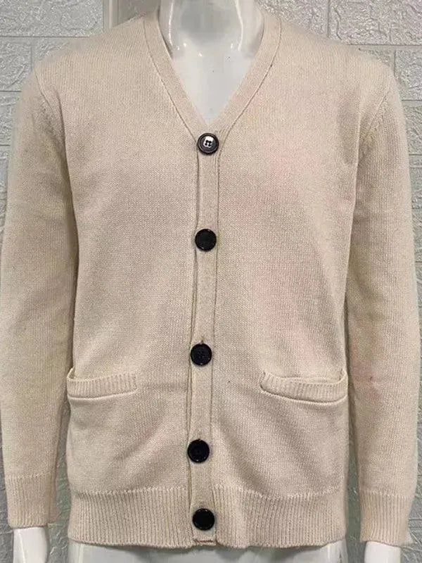 Men’s Lightweight V-Neck Cardigan Sweater – Button
